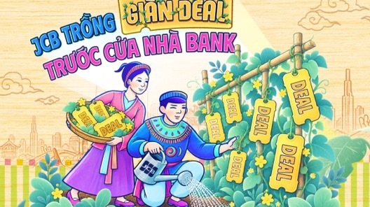 JCB Trồng Giàn Deal Trước Cửa Nhà Bank