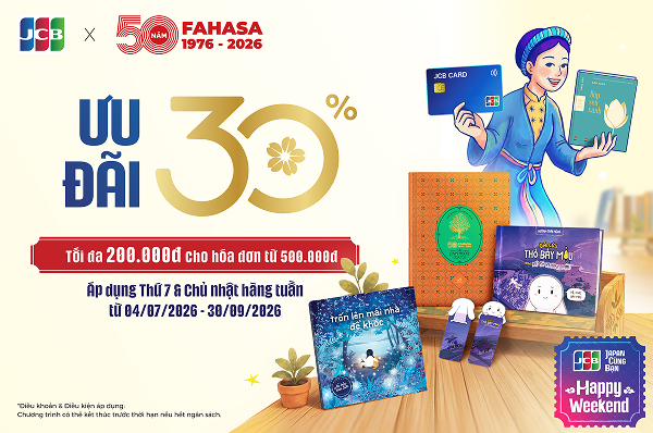 [JCB HAPPY WEEKEND] FAHASA - Ưu đãi 30%