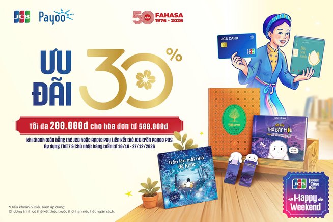 [JCB HAPPY WEEKEND] FAHASA - Ưu đãi 30%