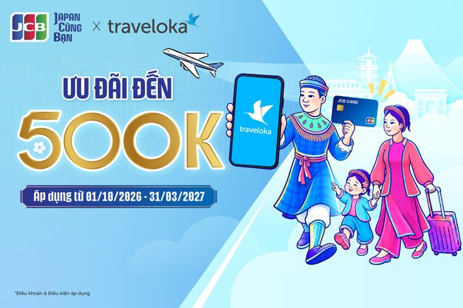 Traveloka - Ưu đãi đến 500.000Đ khi thanh toán bằng thẻ JCB