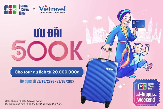 Vietravel - Ưu đãi 500.000Đ khi thanh toán bằng thẻ JCB